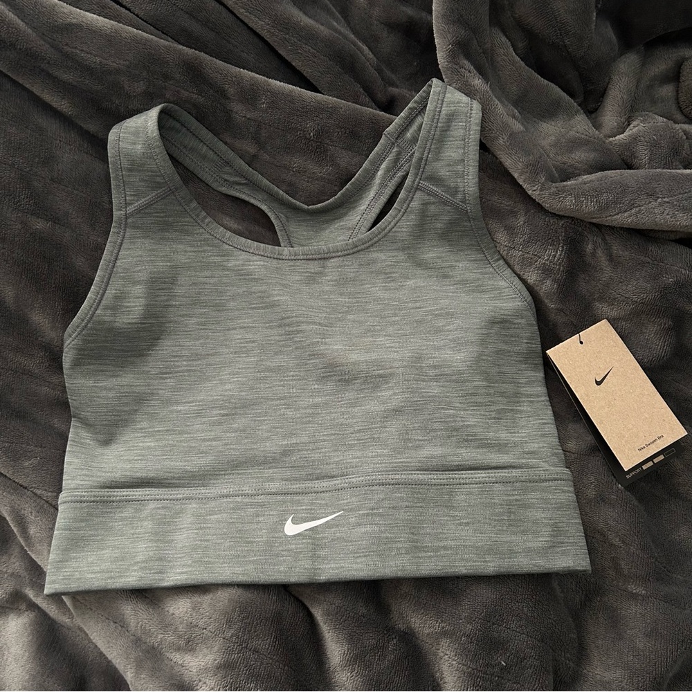 Nike Gray Sports Bra with Racerback Design